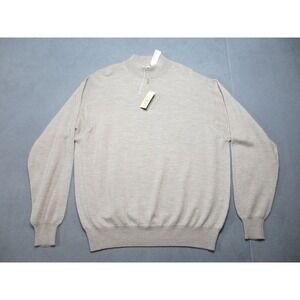 Peter Millar Sweater Mens XL Beige Oatmeal Wool Cashmere Silk Blend Long Sleeve